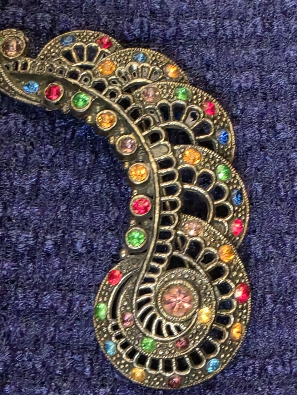 Multicolor Crystal Paisley Brooch - Women or Man Jewelry